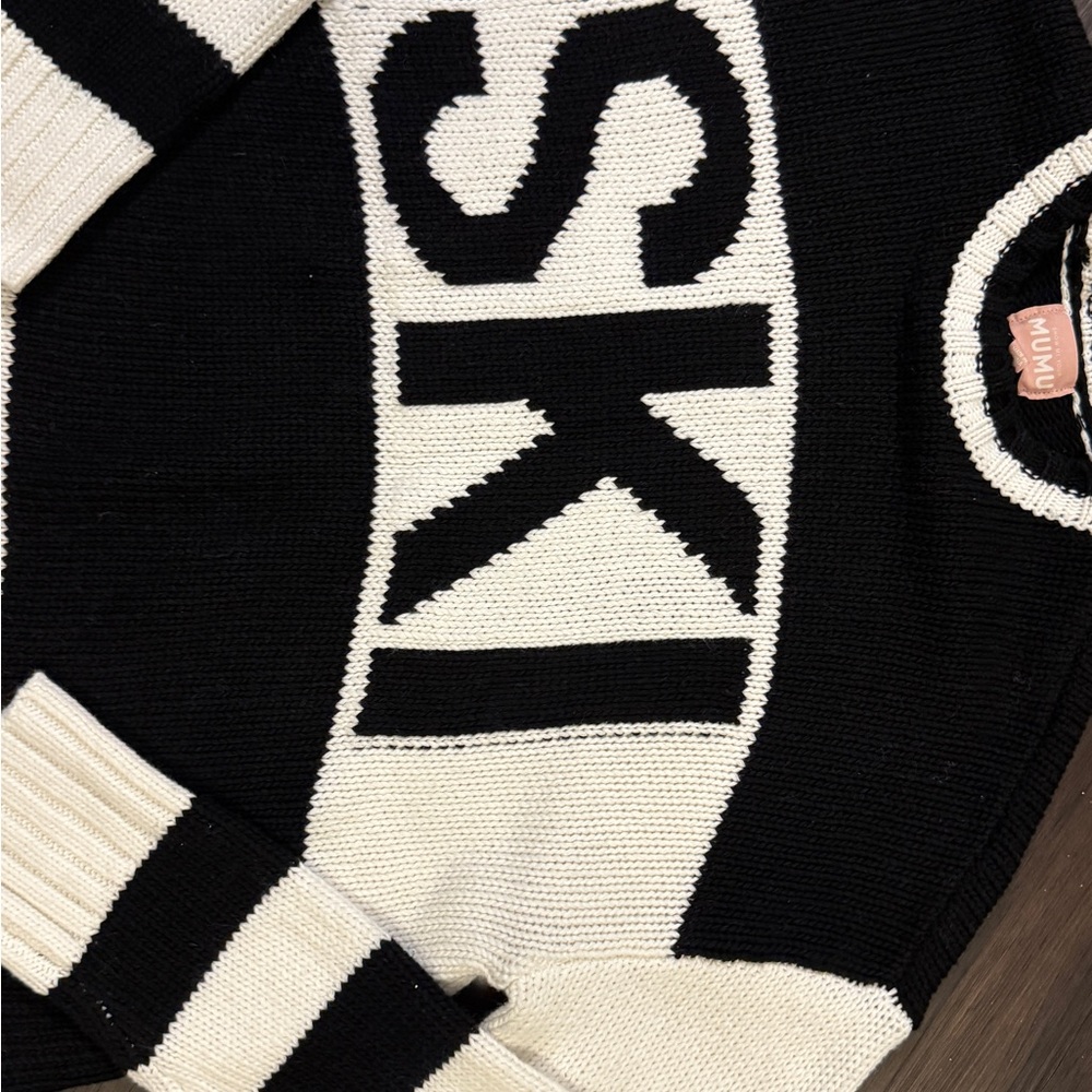 NWOT Show Me Your Mumu Black & White Ski Sweater - Picture 3 of 7